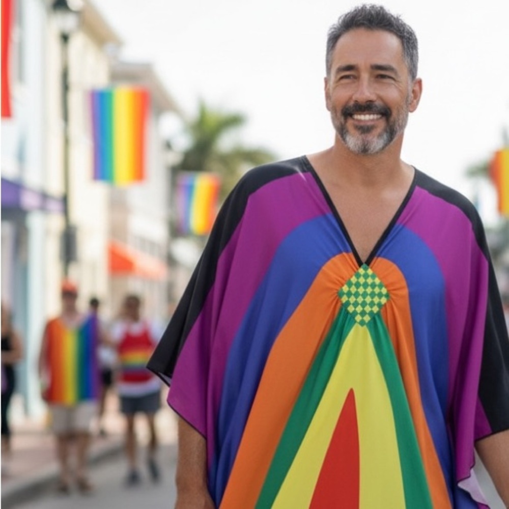 Roper Romp Multicolor Vibrant Rainbow Women’s Kaftan Maxi Dress